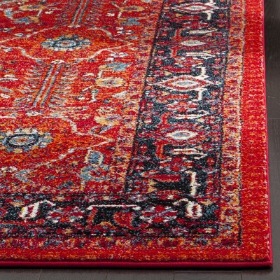 Antique Patina Orange & Navy 8' x 10' Synthetic Area Rug
