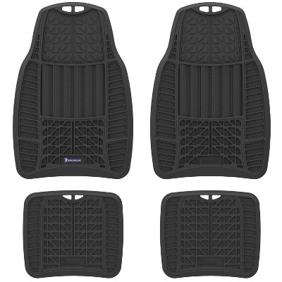 Michelin 19"x34" 4pc Rubber Floormat Set Black