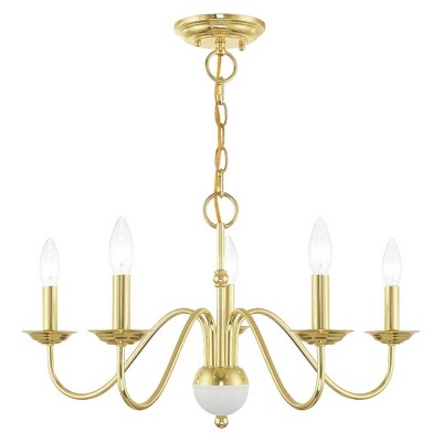 Livex Lighting Windsor 5 - Light Chandelier in  Polished Brass