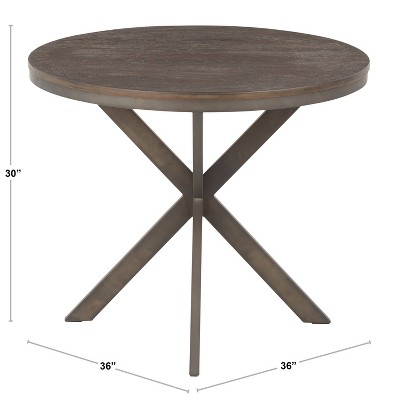 36" Round Reclaimed Wood Industrial Farmhouse Dining Table