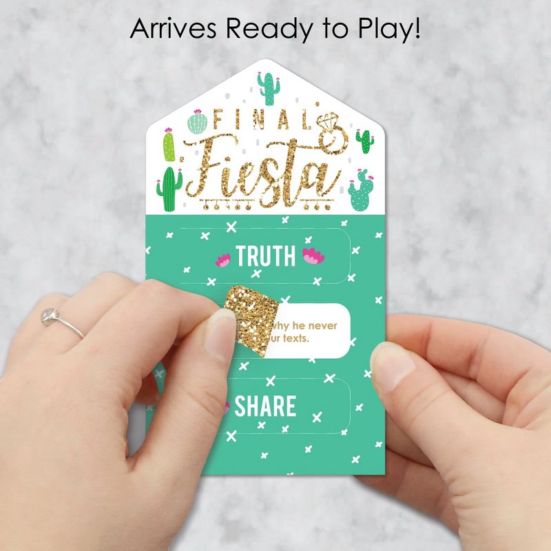 Big Dot of Happiness Final Fiesta - Last Fiesta Bachelorette Party Game Pickle Cards - Truth, Dare, Share Pull Tabs - Set of 12, 2 of 6