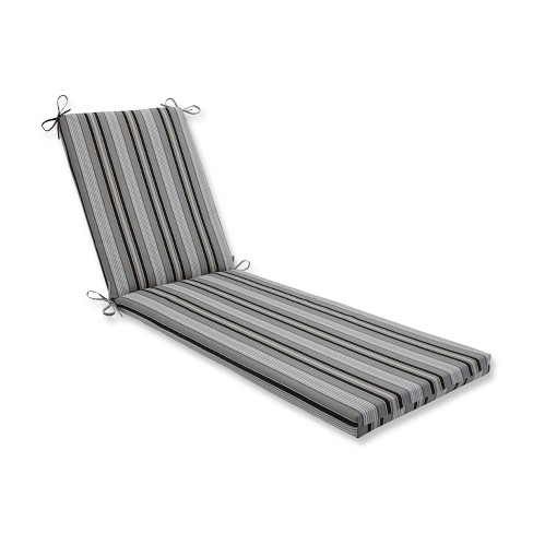 Indoor outdoor Getaway Stripe Onyx Black Chaise Lounge Cushion