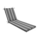 Indoor/Outdoor Getaway Stripe Onyx Black Chaise Lounge Cushion - Pillow Perfect