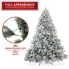 Casafield Realistic Snow-Flocked Pine Artificial Holiday Christmas Tree with Sturdy Metal Stand - 3 of 4