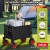 Collapsible Wagon with Wheels, Foldable Shopping Cart with Adjustable Handle, Side Pockets and Cup Holder, All Terrain Wagon for Shopping - 2 of 4