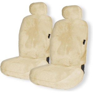 Zone Tech Genuine Sheepskin Car Seat Cover , Universal Front Full Seat (front and back) Cushions - 1 of 4