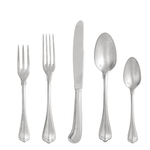 Fortessa Tableware Solutions 5pc San Marco Tumbled Flatware Set: 18/10 Stainless Steel, Dishwasher-Safe, Service for 1 - image 1 of 4