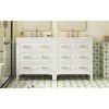 Vynxaria 60 Inch White Single Bathroom Vanity with Ceramic Sink Combo Solid Wood Frame Freestanding Storage Cabinet Six Drawers Soft Close Doors - 4 of 4
