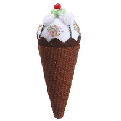 Allstate 7" Cupcake Heaven Chocolate Ice Cream Cone with Sprinkles Christmas Ornament - White/Brown