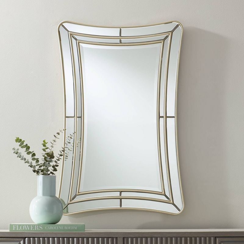 Noble Park San Simeon Rectangular Vanity Decorative Wall Mirror Modern Beveled Glass Matte Champagne Frame 26" Wide for Bathroom Bedroom Home Entryway, 2 of 10