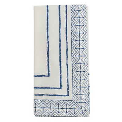 Saro Lifestyle Hand Block Print Cotton Table Napkins (Set of 4)