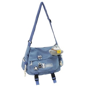 Generic Nylon Messenger Bag Kawaii Crossbody Bag with Cute Pins Aesthetic Shoulder Bag - 1 of 4