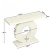 Gulches Modern Console Table, Sculptural Geometric Base, Slim, White, 40", Entryway/Sofa/Hallway Accent - 3 of 4