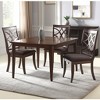 HomeRoots Set of Two Brown and Dark Brown Upholstered Microfiber Dining Side Chairs - 2 of 4
