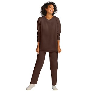 Woman Within Plus Size Fleece Sweatshirt Set - 1 of 4