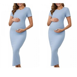 ladies v neck summer dresses Casual Dress V-neck Twisted Pleated Chest Beach Women collection:midi-and-maxi-dresses main image 0