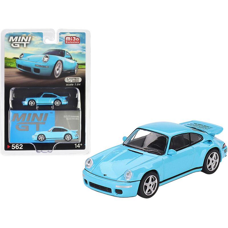 RUF CTR Anniversary Bayrisch Himmelblau Light Blue Limited Edition to 3000 pcs 1/64 Diecast Model Car by True Scale Miniatures, 1 of 5