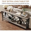 APRILSOUL70.9"Extra Long Industrial Console Table, Narrow Sofa Table Behind Couch with Open Storage Shelves - 3 of 4