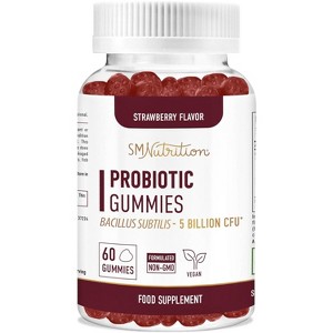 Organic Probiotic Gummies, Strawberry, SMNutrition, 60ct - 1 of 4