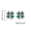 Slickblue Women's Sterling Silver Clover Stud Earrings, Four Leaf Design with Gemstones, Irish Style, Green, 0.43 Inch - 4 of 4