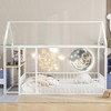 Full/Twin Size Platform Bed, Metal House-Shaped Toddler Bed Frame with Built-in Desk, Storage Shelves & USB Charging Station -ModernLuxe - 2 of 4