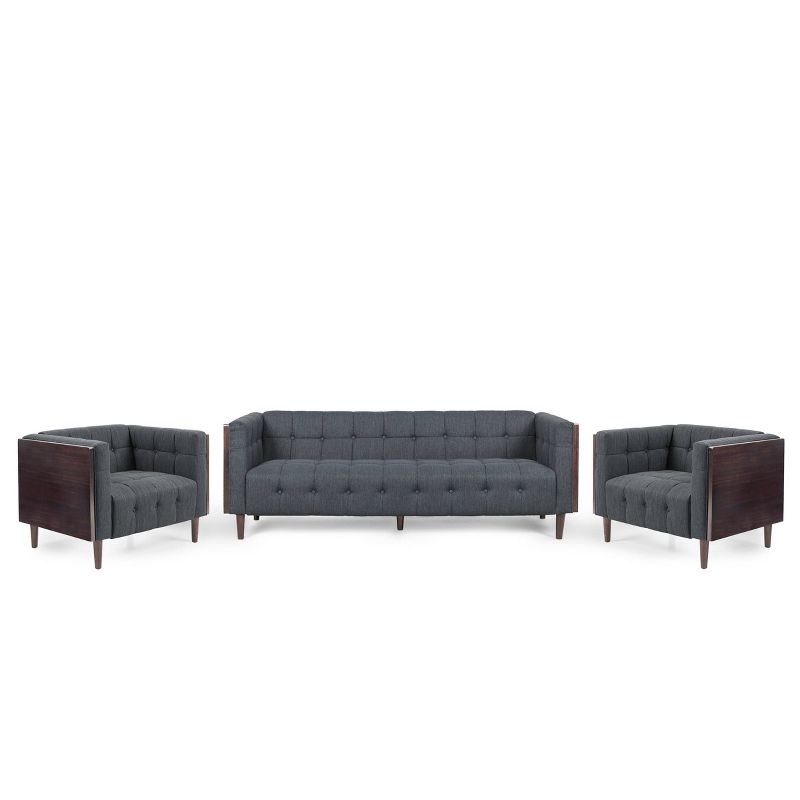 Mclarnan Contemporary Tufted 5 Seater Living Room Set - Christopher Knight Home, 1 of 13