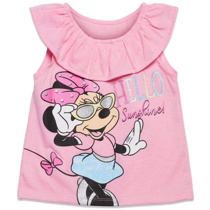 Disney Minnie Mouse Tank Top and Twill Shorts Outfit Set Toddler to Big Kid, 3 of 8