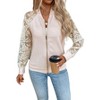 Clearlove Womens 2025 Fall Elegant Patchwork Long Sleeve Baseball Collar Jacket Coat - 2 of 4
