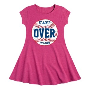 Girls' - Instant Message - Baseball Mascot Fit & Flair Cap Sleeve Graphic Dress - 1 of 4
