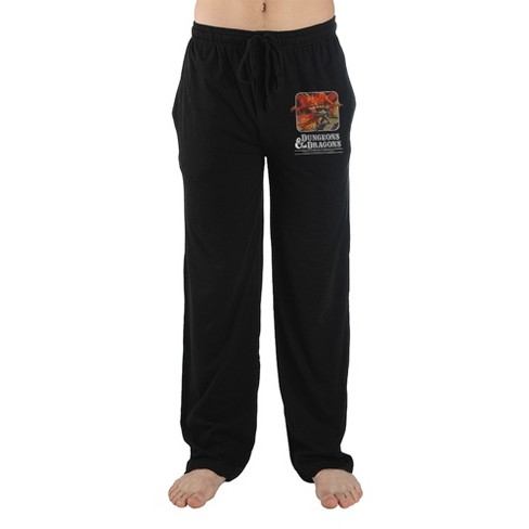 Dungeons & Dragons Logo Adult Men's Black Graphic Sleep Pajama Pants - image 1 of 3