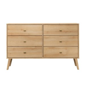 Prepac Milo 6 Drawer Bedroom Dresser Natural Oak - 1 of 4