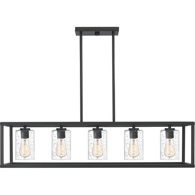 Harbor Breeze Bronze 5-Light Outdoor Chandelier with Seeded Glass Shades