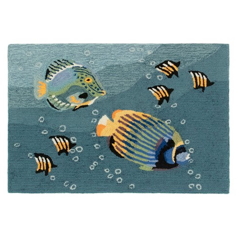 The Rug Department Liora Manne Frontporch Coastal Dog Indoor Outdoor Area  Rug Ocean