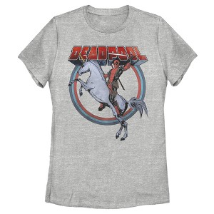 Women's Marvel Deadpool Rides Unicorn T-Shirt - 1 of 3