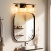 DORESshop Industrial 25 in. 3-Light Black and Gold Bathroom Vanity Light, Modern Farmhouse Wall Sconce with Globe Glass Shades - 3 of 4