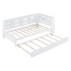 TIRAMISUBEST Wooden Twin/Full Size DayBed with Twin Size Trundle, Modern DayBed Frame Sofa Bed with Storage Shelf and USB Charging Ports - 4 of 4
