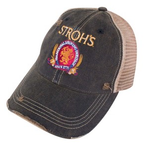 Adult Stroh's Beer Logo Retro Brand Brown Mesh Hat - 1 of 3