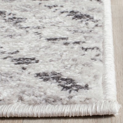 Chic Ivory & Charcoal Synthetic Reversible 2'6" x 12' Runner Rug