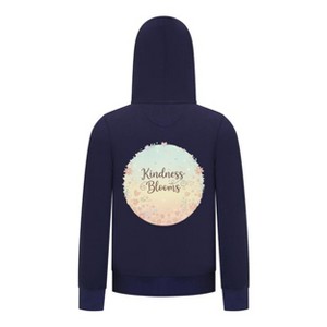 Everyday Kids “Kindness Blooms” Girls Zip Up Hoodie – Pastel Floral Positive Sweatshirt - 1 of 4