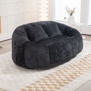 NicBex Fluffy Chenille Bean Bag Loveseat with 2 Pillows,High Resilience Foam Filled Lazy Loveseat Sofa for Adults,Gaming Sofa Accent Lounger - 1 of 4