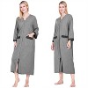 PAVILIA Women Zipper Robe, Loungewear Dress Lightweight Sleepwear Housecoat Nightgown Long Bathrobe, Jersey Robe with Pocket - 2 of 4