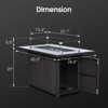 Ainfox 43"  Gas Fire Pit Table, Rectangular FirePit With Glass Wind Guard For Patio Deck Garden - 2 of 4