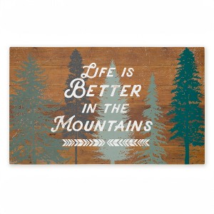 Stupell Industries Retro Rustic Better In Mountains Printed Outdoor Door Mat, design by Lula Bijoux & co., 18"x30" - 1 of 4