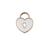 John Bead Sweet & Petite Small Simple Cute Charms Craft Embellishments Heart Locket 11x13mm White 10 Pieces - 2 of 4