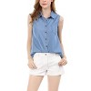 Allegra K Women's Single Breasted Casual Office Sleeveless Shirt - 2 of 4