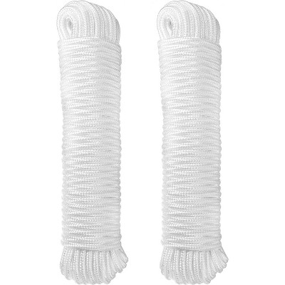 RamPro 1/4" Nylon Rope – Durable White Rope for Flagpole Replacement, Camping, Hiking, Laundry Line, Tie-Downs, Pulling, Swings & More Outdoors.