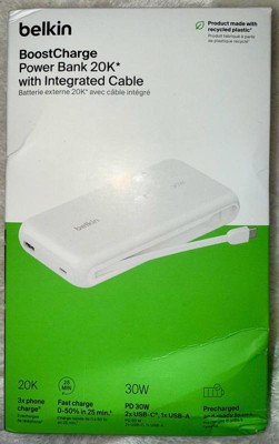 Belkin 1.75" 10000 mAh 20W Power Bank USB-C Cable & USB-C Port - Black :  Target