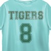 Stranger Things Hawkins Tigers Team Captain Women’s Teal Crew Neck Short Sleeve T-shirt - 3 of 4