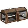 Gulches 39" Portable Soft-Sided Cat Carrier - Dual Compartment with Divider, Cushions & Storage Bag in Grey for Comfortable Travel - 2 of 4
