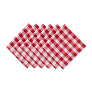 Design Imports Red-White Check Napkin (Set Of 6) - 1 of 4